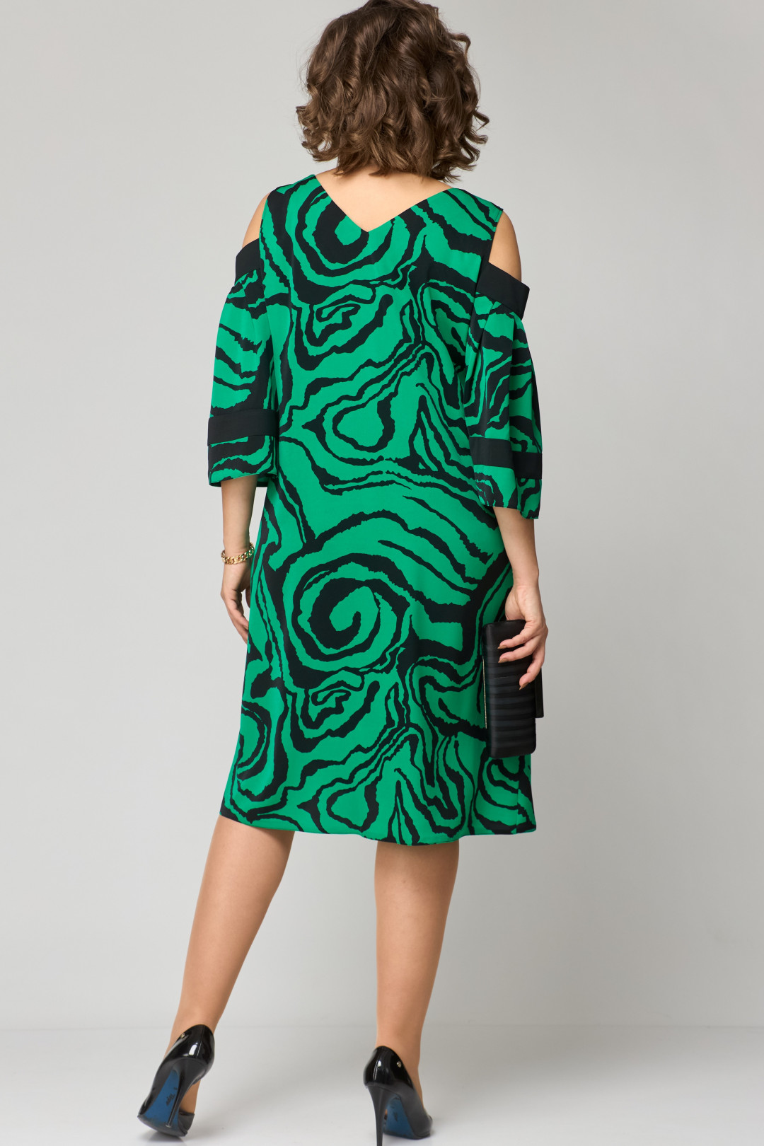 Платье EVA GRANT 7145 зеленый принт